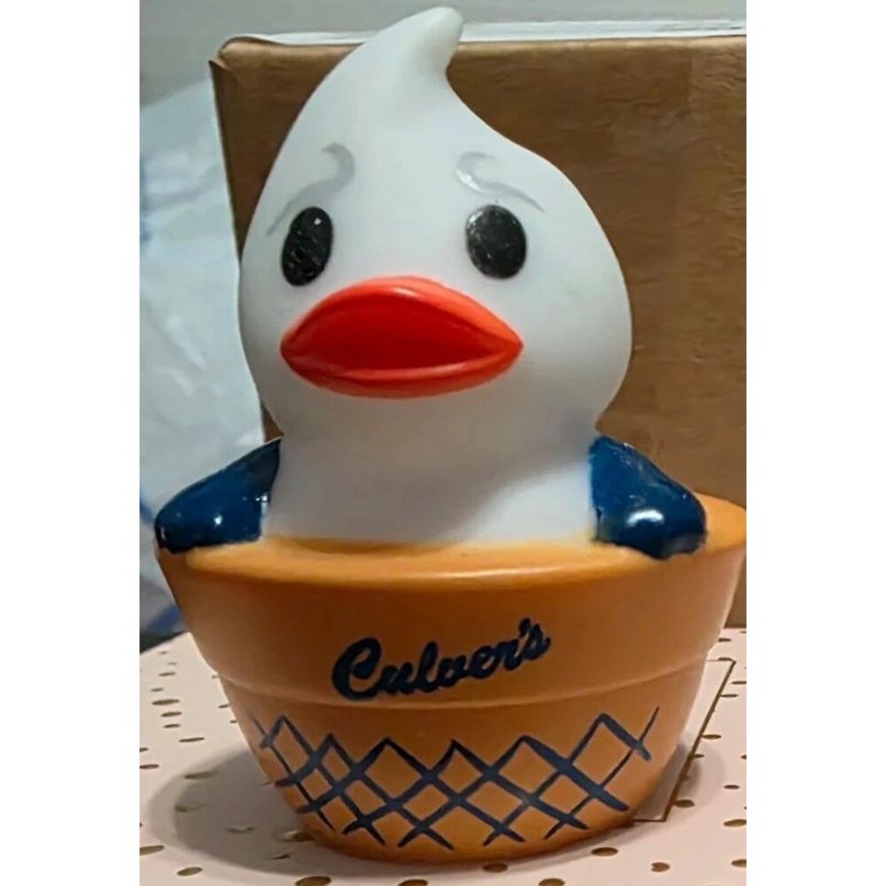 Culver's Resturant Promotional Custard Duck In A Waffle White Rubber Duck